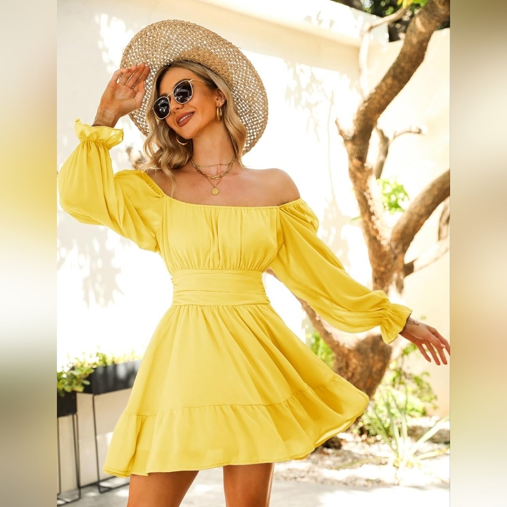 Casual Long Lantern Sleeve Dress - Size L - NWOT